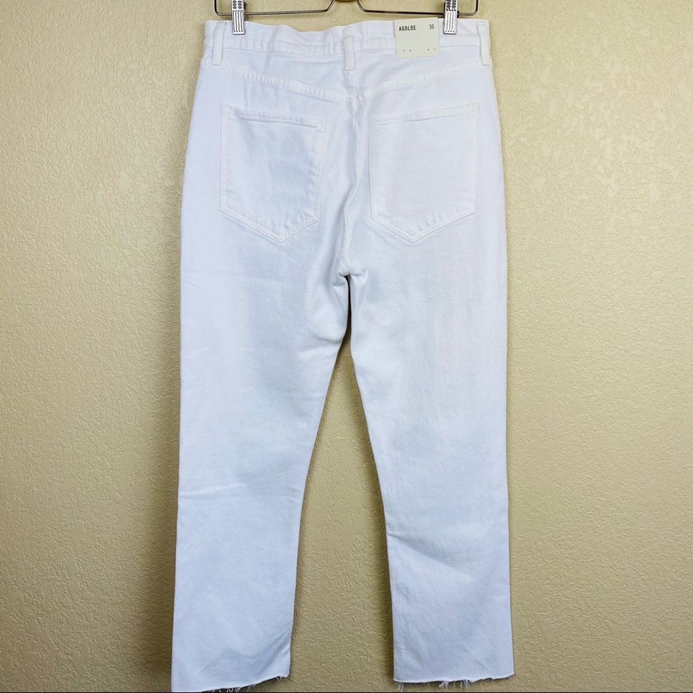 Agolde Riley White Straight Leg Jeans - Picture 5 of 9